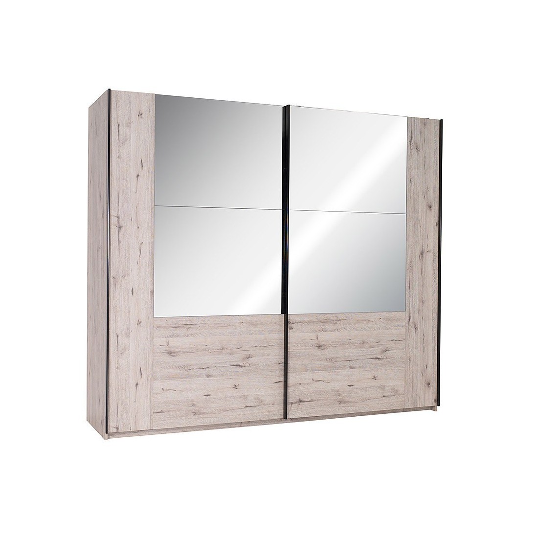 Armoire 2 portes coulissantes RICCARDO. Miroirs LED