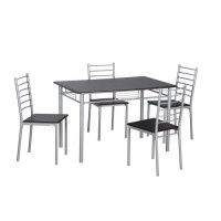TABLE A MANGER AVEC CHAISES - 1 Table et 4 chaises pour votre salle à manger ou votre cuisine, ANKARA coloris wengé et gris