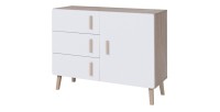 Buffet, enfilade, bahut OSLO petit modèle. Meuble design type SCANDINAVE. Effet ultra tendance pour votre salon