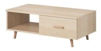 Table basse EDEN 110 cm avec 1 tiroir et 1 niche, coloris chêne sonoma.
