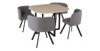 Ensemble table et chaises - Table carré + 4 chaises de la collection BIARITZ.