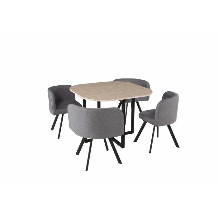 Ensemble table et chaises - Table carré + 4 chaises de la collection BIARITZ.