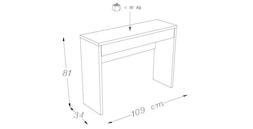 Meuble d'entrée, console ARENA coloris noir. Meuble design pour votre entrée