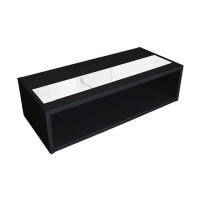 Table basse DANN style contemporain noir avec bandeau vitré - L 116 x l 51 cm