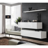 Ensemble meubles de salon SWITCH SBII design, coloris blanc brillant.