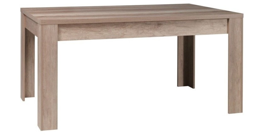 Table pour salle à manger FARRA. Dimensions 160 cm. Coloris Oak canyon, chêne clair.