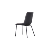 Chaise PAOLO design en acier et similicuir coloris noir(lot de 4)