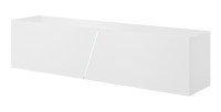 Meuble TV suspendu design SPEED, 160 cm, 1 porte, coloris blanc avec LED intégrée.