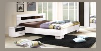 Lit DUBLIN blanc 160 x 200 cm, idéal pour chambre à coucher. Meuble design