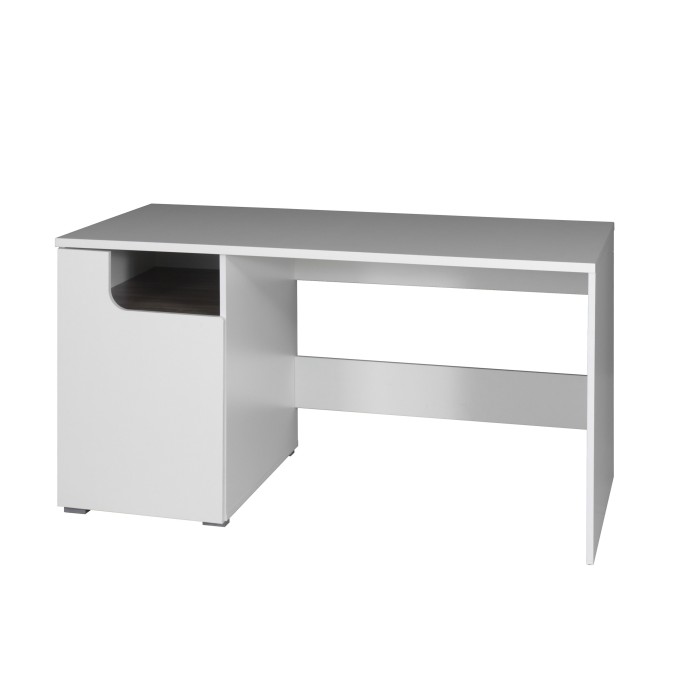 Bureau droit moderne RICCO. Idéal pour une chambre enfant ou ado. Coloris blanc