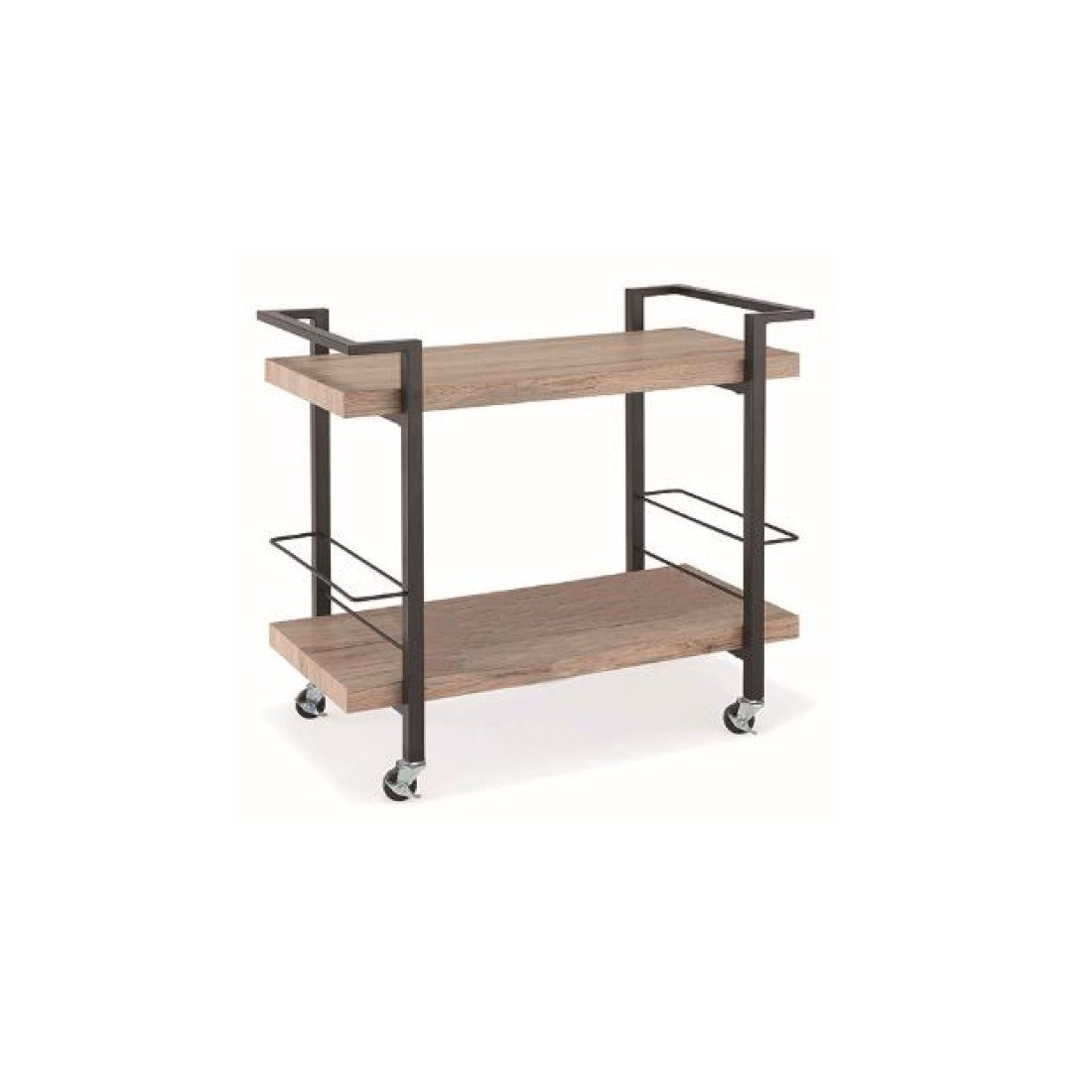 Désserte, meuble de rangement design pour cuisine ou salle à manger TROLLEY. Coloris bois et noir