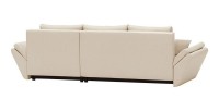 Canapé d'angle réversible et convertible HELIX, couleur Beige, 4 places avec coffre de rangement