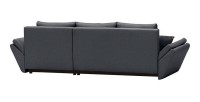 Canapé d'angle réversible et convertible HELIX, couleur Gris Foncé, 4 places avec coffre de rangement