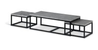 Table d'appoint style industriel HELLINGTON effet béton - Table basse - Ensemble 3 pièces