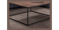 Table Basse carré GOA en bois massif (80x80cm). Meuble style industriel