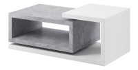 Table basse design collection BERGAME. Coloris blanc et gris. Style design