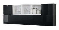 Composition de meubles murales CUBES 5 design coloris noir et blanc. Meuble de salon suspendu