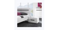 Chambre à coucher LUCIA : Armoire 5 portes + Lit 180x200 + 2 Chevets. Couleur blanc, style design