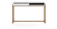 Bureau GEILO style scandinave 1 tiroir et 1 niche coloris blanc et hêtre