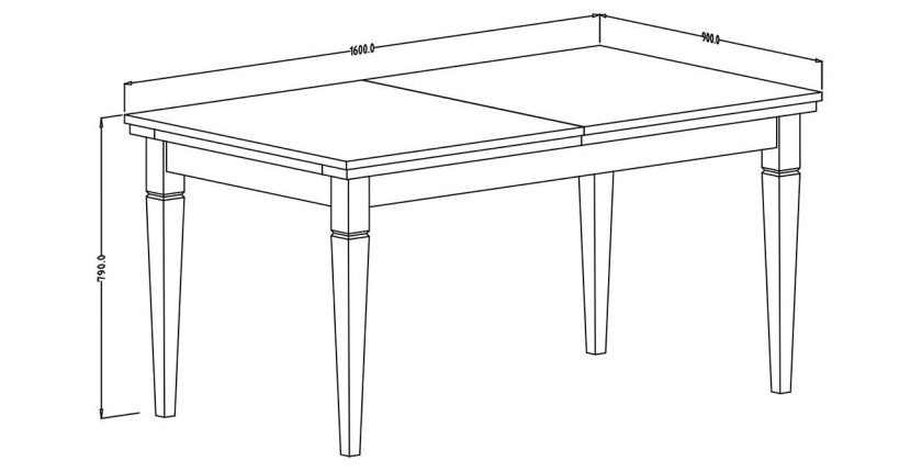 Table extensible jusqu'à 240cm pour salle à manger Collection ASSIA. Coloris vert et chêne