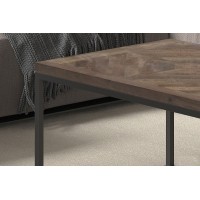 Table basse rectangulaire MADERE en bois massif - 120x60. Meuble style industriel