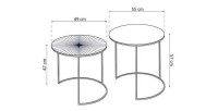 Table gigogne ronde 2 pièces en métal style industriel collection LEYLA