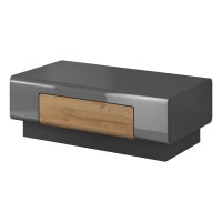 Table basse collection OHIO. Meuble type CONTEMPORAIN coloris gris et chêne.