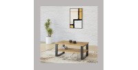 Table basse design collection MILO coloris chêne. Meuble idéal pour votre salon.
