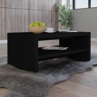 Table basse 110x60 collection RIO. Meuble design coloris noir mat.