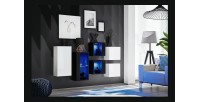 Ensemble meubles de salon SWITCH SBIV design. Coloris blanc et noir.