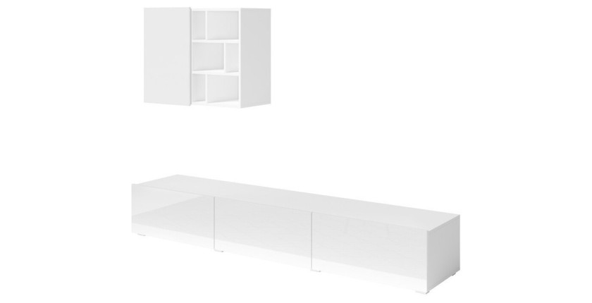 Composition de meubles design pour salon coloris blanc collection NARVA.