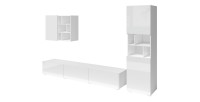 Composition de 3 meubles design pour salon coloris blanc collection NARVA.