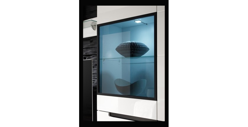 Vaisselier, vitrine,  LUCIA moyen modèle + LED. Meuble design idéal pour votre salle à manger.