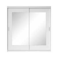 Armoire 180cm avec miroirs et portes coulissantes. Collection ROMEO. Coloris blanc