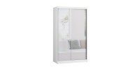 Armoire 120cm avec miroirs et portes coulissantes. Collection BRISBANE. Coloris blanc