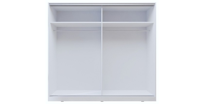 Armoire blanche 200cm avec miroirs, portes coulissantes. Collection CALABRE.