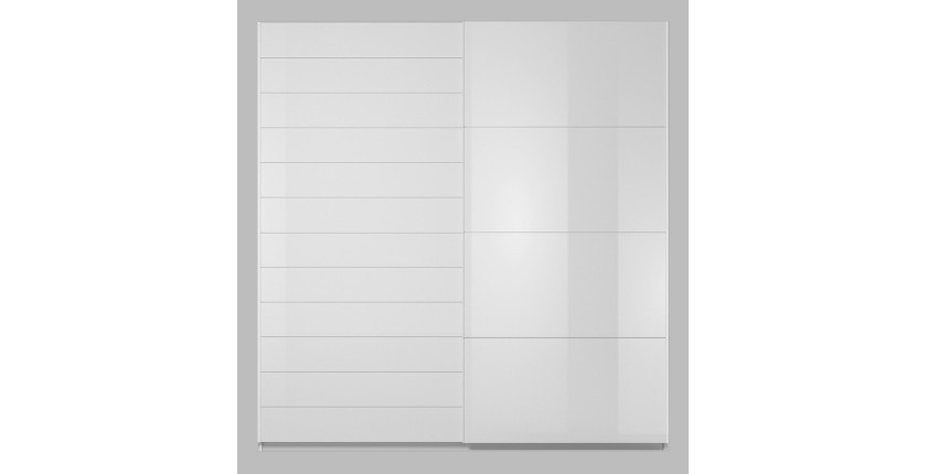 Armoire 2 portes coulissantes 220cm couleur blanc brillant. Collection FLOYD