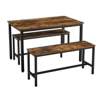 Ensemble table et bancs en bois style industriel collection TAMPA.