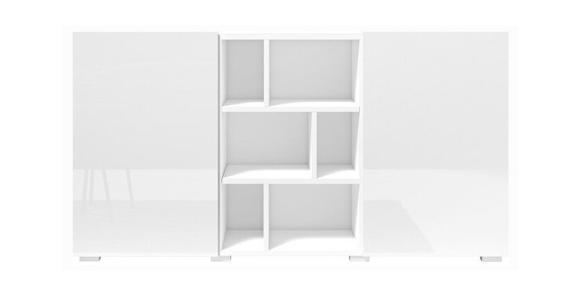 Buffet 130cm style design collection NARVA. Coloris blanc.