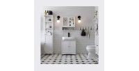 Meuble lavabo salle de bain coloris blanc collection CLEAN - Meuble de salle de bain