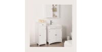 Ensemble de trois meubles de salle de bain collection CLEAN coloris blanc.