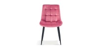 Chaise en velours de salle à manger avec pieds en métal rose KALI