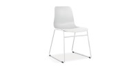 Chaise en polypropylène MARIE de salle à manger bar café, couleur : blanc
