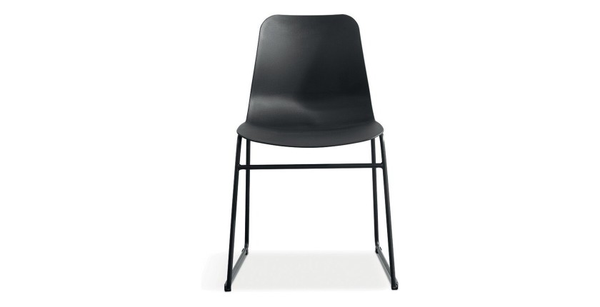 Chaise en polypropylène MARIE de salle à manger bar café, couleur : noir