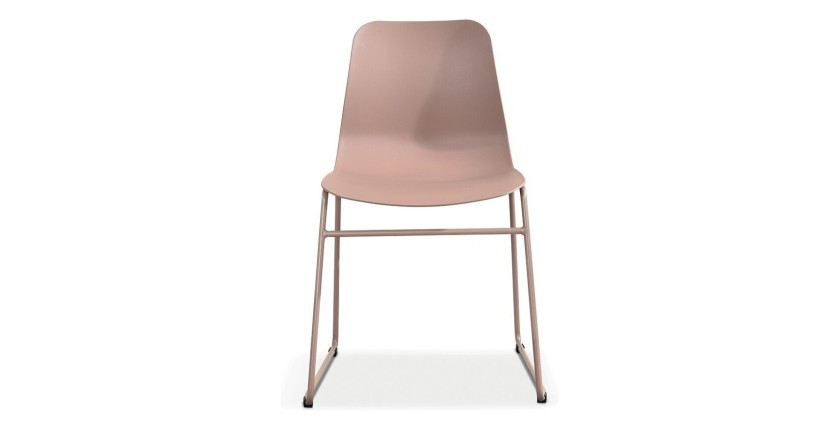 Chaise en polypropylène MARIE de salle à manger bar café, couleur : beige