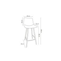 Chaise de comptoir 'Ozon' PU Brun, dimensions : H98 x L45 x P49 cm