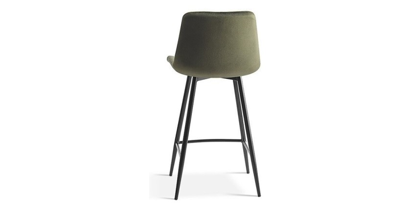 Chaise de comptoir 'Jute' Velours Vert, dimensions : H95 x L46 x P36 cm