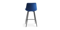Chaise de comptoir 'Jute' Velours Bleu, dimensions : H95 x L46 x P36 cm