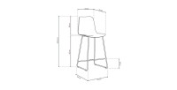 Chaise de comptoir 'Mario' PP Noir, dimensions : H100.5 x L51 x P44cm