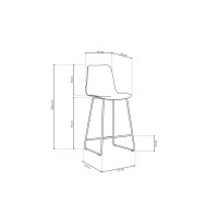 Chaise de comptoir 'Mario' PP Noir, dimensions : H100.5 x L51 x P44cm